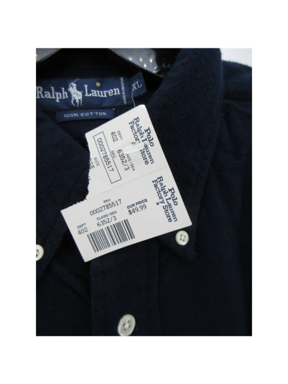 VINTAGE Polo Ralph Lauren Shirt XL Navy Flannel Button Down Red Pony